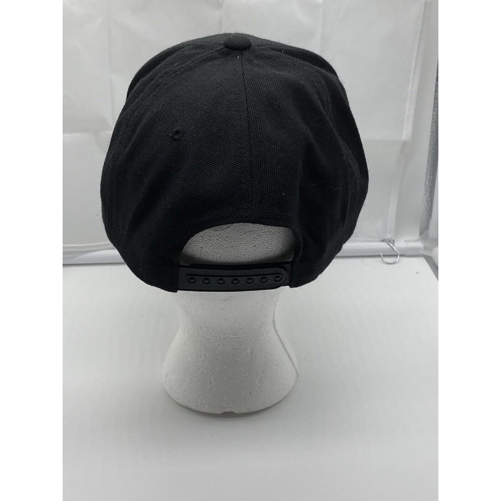 Volcom Black Flat Bill Adjustable Baseball Cap Hat Snap-back OSFM - Picture 3 of 7